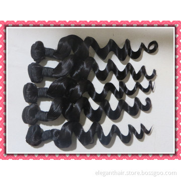 Hot Style 5A Loose Curl 100g Natural Black Human Hair Weaves 10-30inch Unprocessed Virgin Brazilian Hair Extension